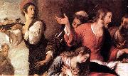 STROZZI, Bernardo Banquet at the House of Simon (detail) er oil